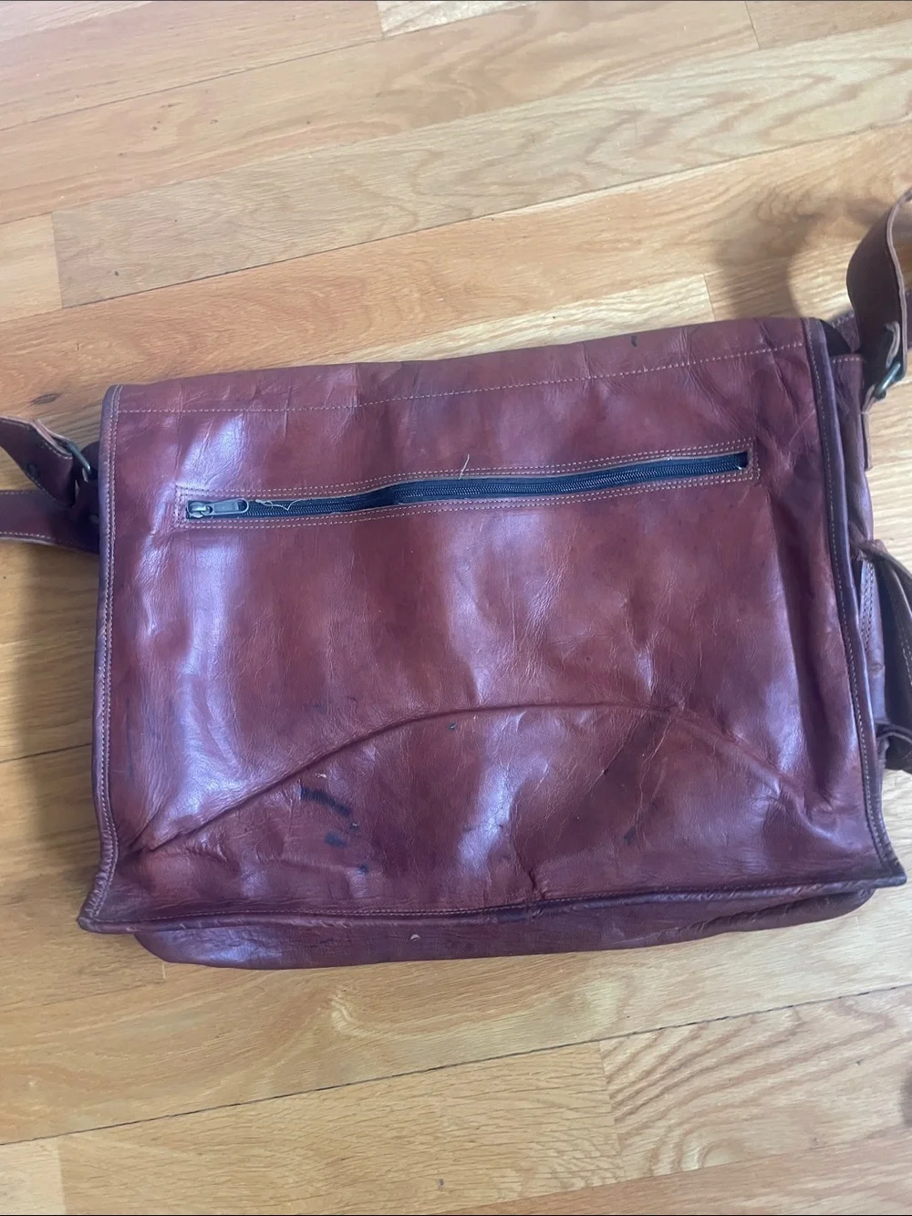 Komar Passion Vintage Brown Leather Messenger Bag Adjustable Strap (OL3)